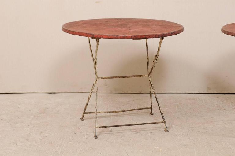 Pair of French Vintage Bistrot / Café Folding Patio / Porch Tables with