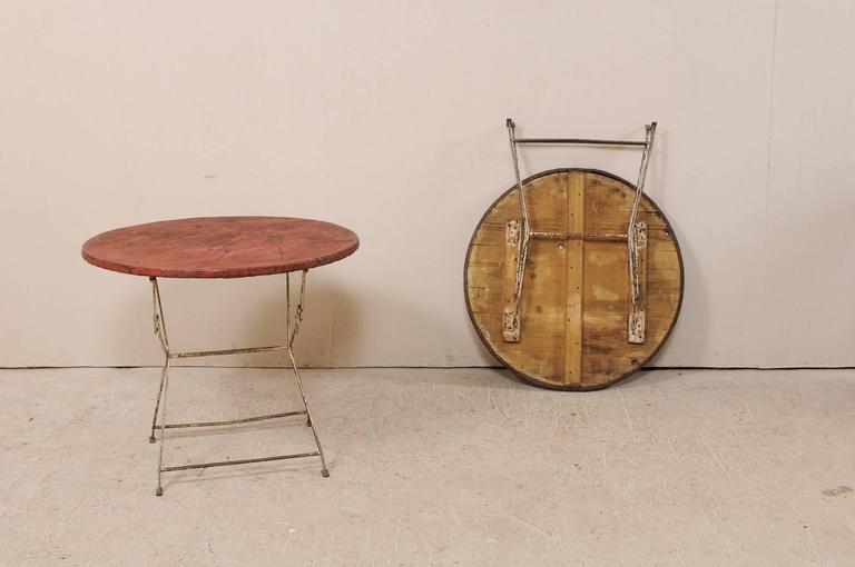 Pair of French Vintage Bistrot / Café Folding Patio / Porch Tables with