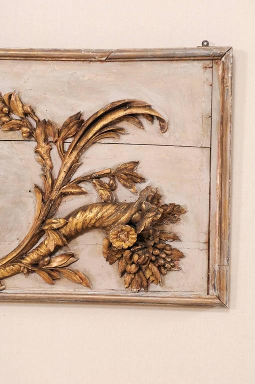 18th Century Italian Wood Carved Wall Plaque with Gold and Bronze