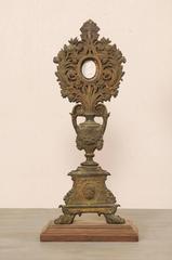French 19th Century Altarpiece with Central Intaglio and Decorated Repoussé