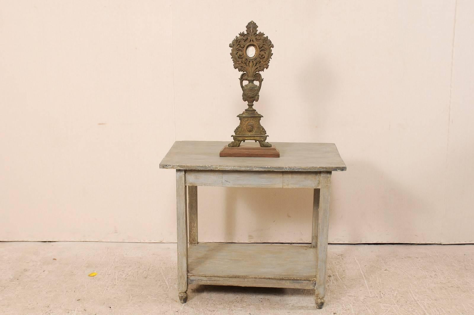 French 19th Century Altarpiece with Central Intaglio and Decorated Repoussé In Good Condition For Sale In Atlanta, GA