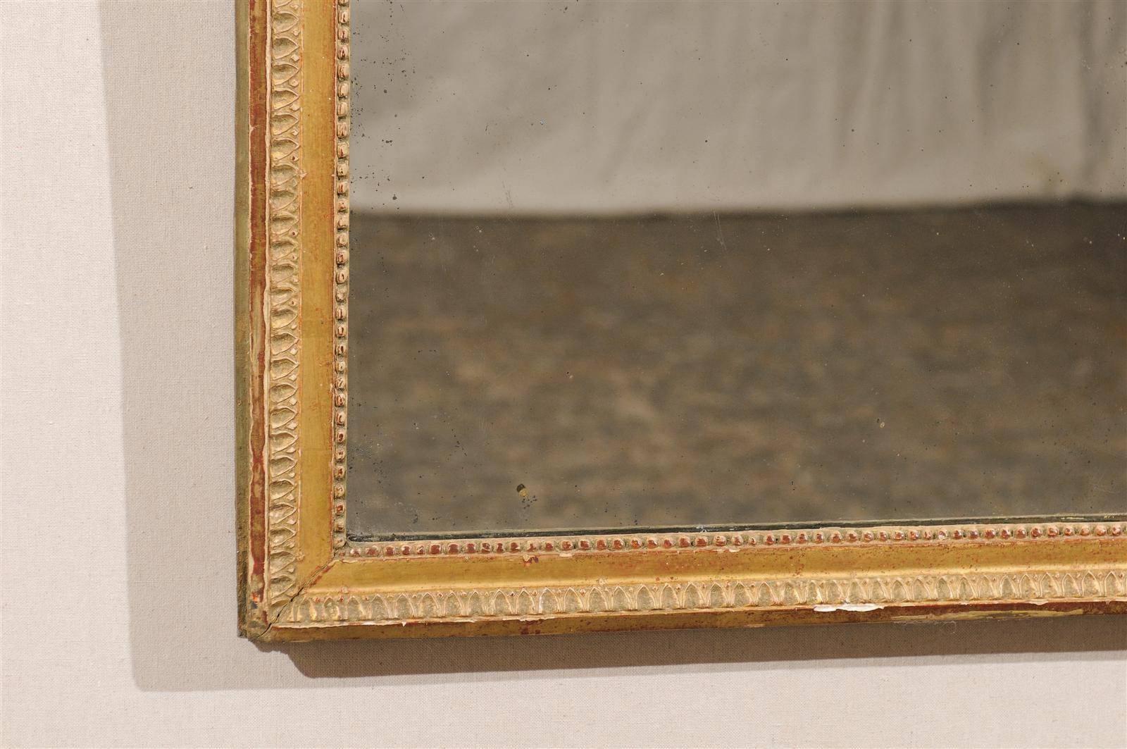 French 19th Century Mirror with Original Antiqued Glass in Egg and Dart Surround 4
