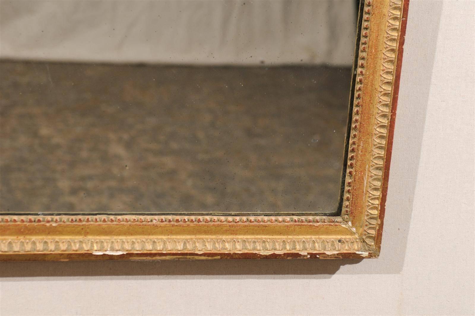 French 19th Century Mirror with Original Antiqued Glass in Egg and Dart Surround 5
