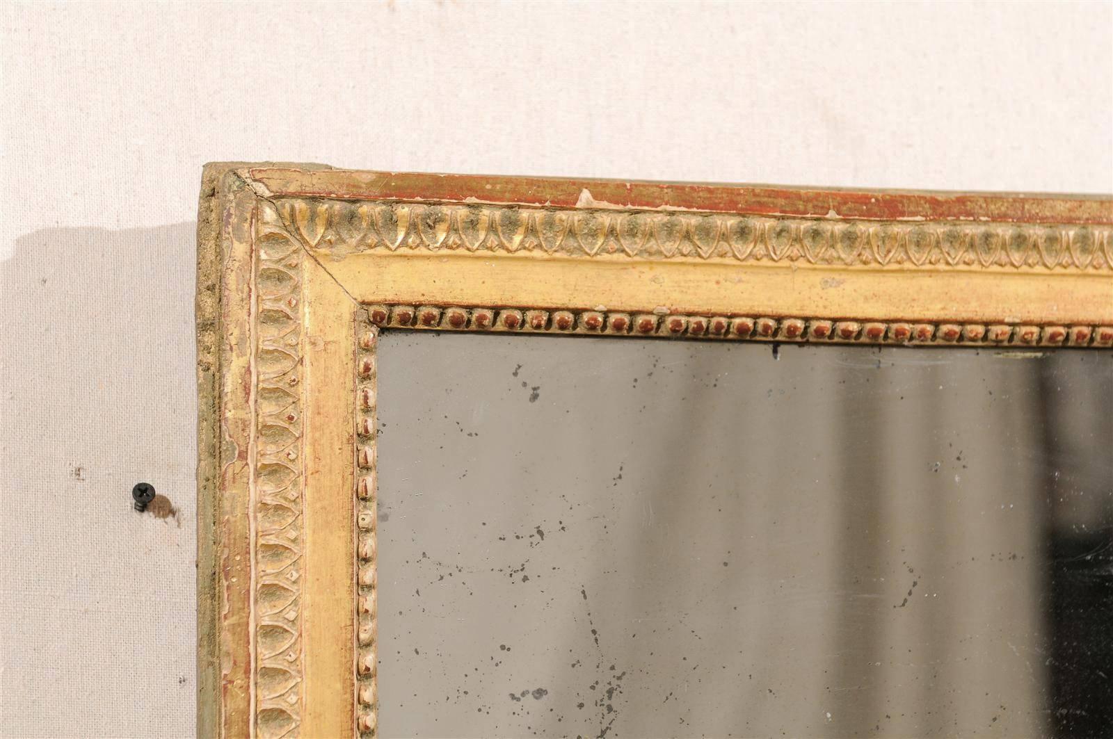 French 19th Century Mirror with Original Antiqued Glass in Egg and Dart Surround 1