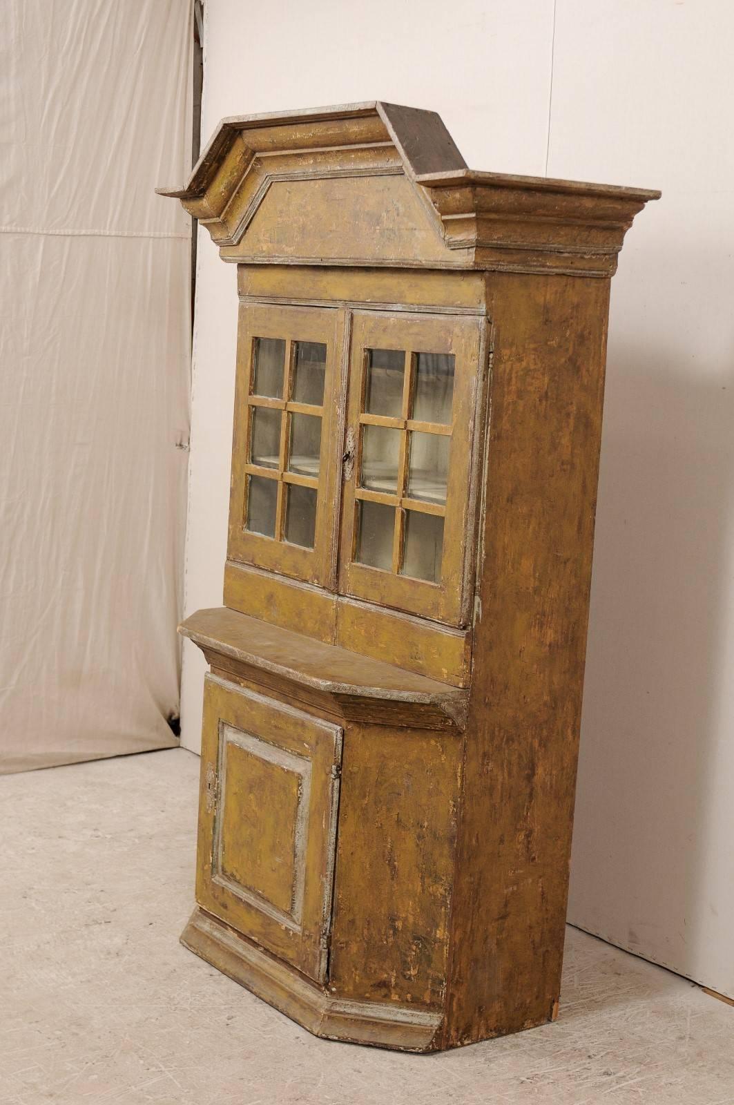18th Century and Earlier 18th Century Swedish Cupboard Cabinet, circa 1725-1750 with Original Paint