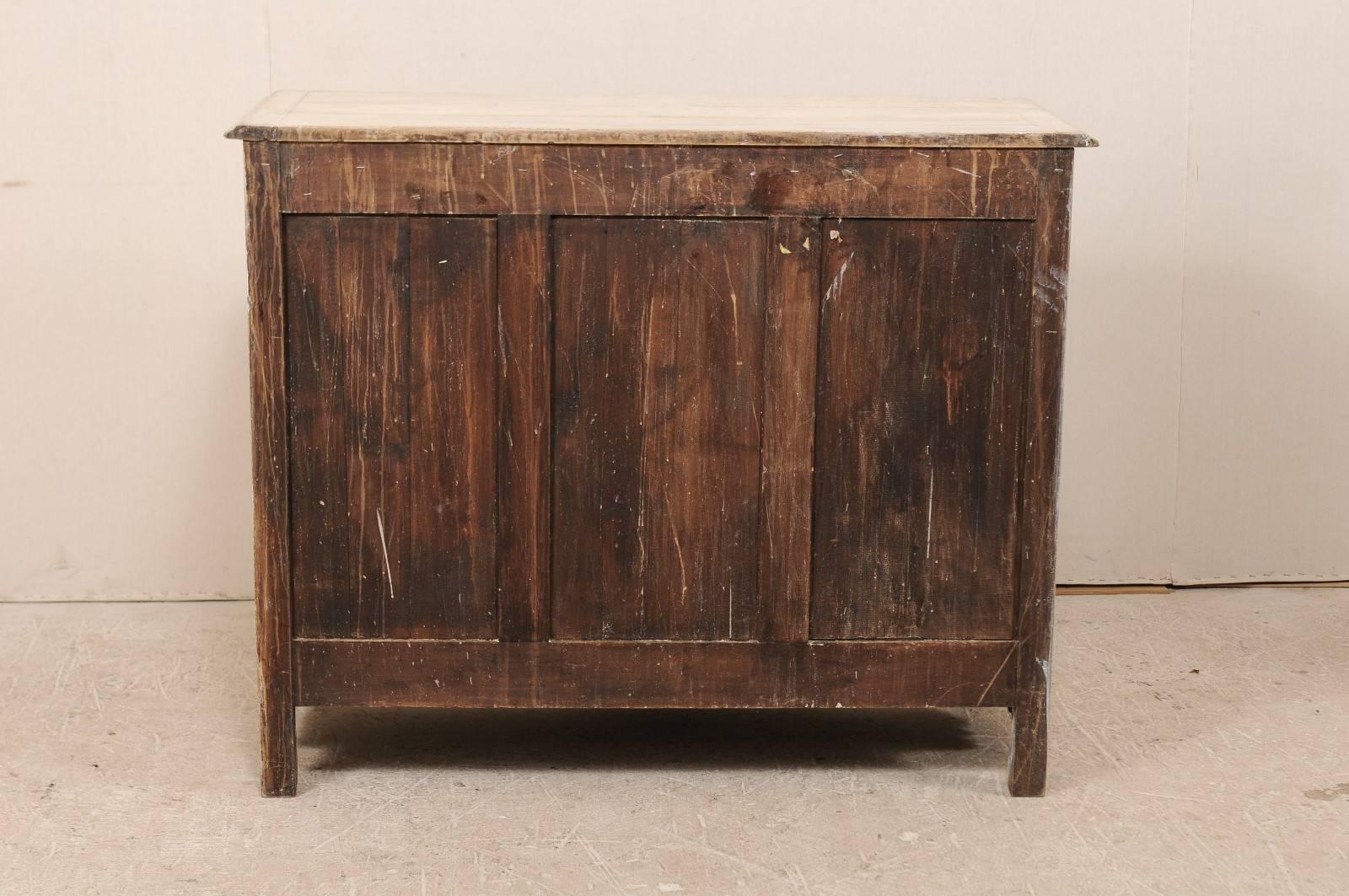 French 19th C. Carved and Painted 2-Door Buffet, Adorn with Beautiful Hardware For Sale 5