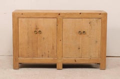 Consolle buffet asiatica vintage in legno recuperato con quattro ante