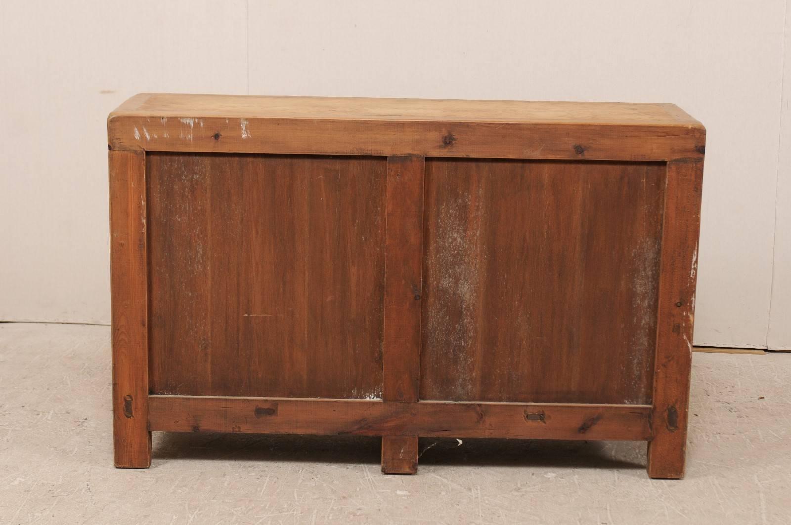 Vintage Asian Reclaimed Wood Buffet Console Server with Four Doors 4
