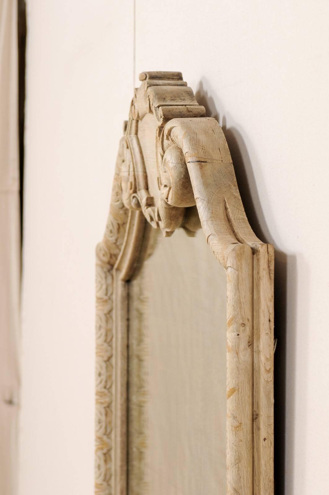 Italian 19th Century Wood Mirror with Carved Egg and Dart, Scrolls and Cartouche 2
