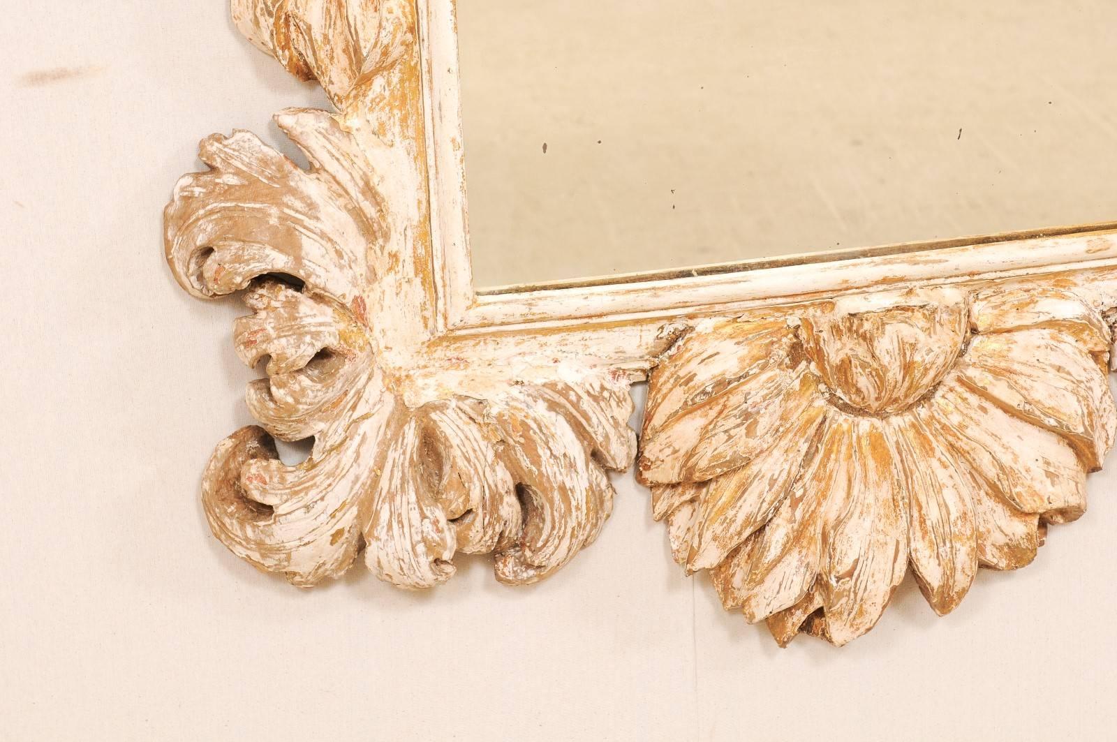 Exquisite 18th C. Period Baroque Italian Mirror Carved w/ Ornate Acanthus Leaves 2