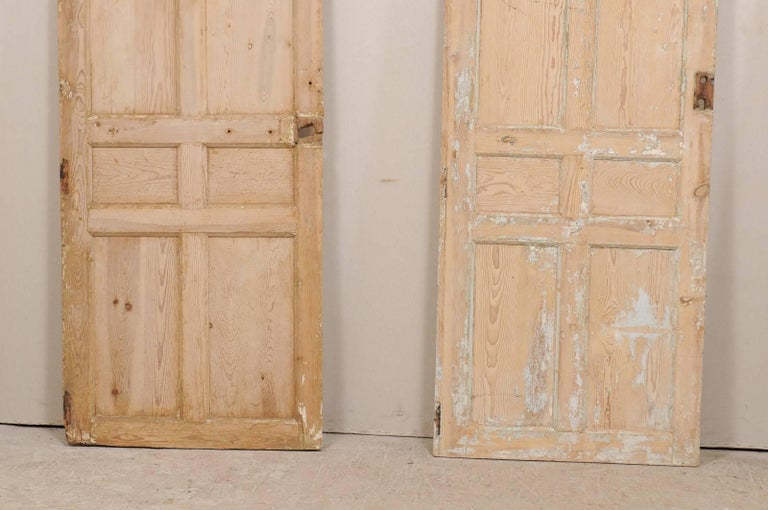 Set Of Four French Single Light Wood Antique Doors From The 19th Set of Four French Single Light Wood Antique Doors from the 19th Century In Good Condition - Set Of Four French Single Light Wood Antique Doors From The 19th