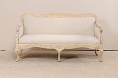 Danish Period Rococo 18th Century Sofa with Beautiful Floral Carved Details