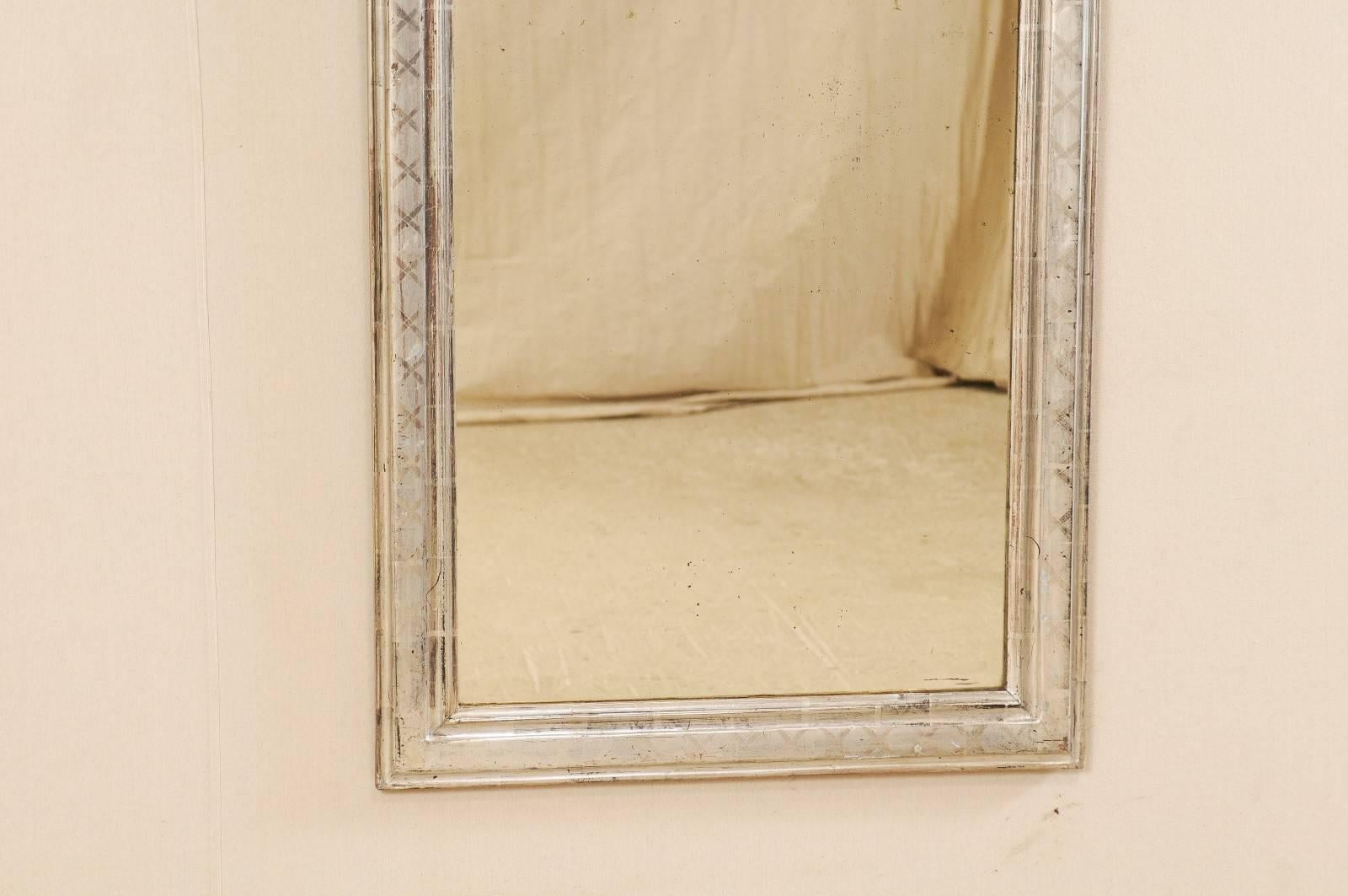 French Louis Philippe Style Silver Gilt Mirror from the Late 19th Century 2