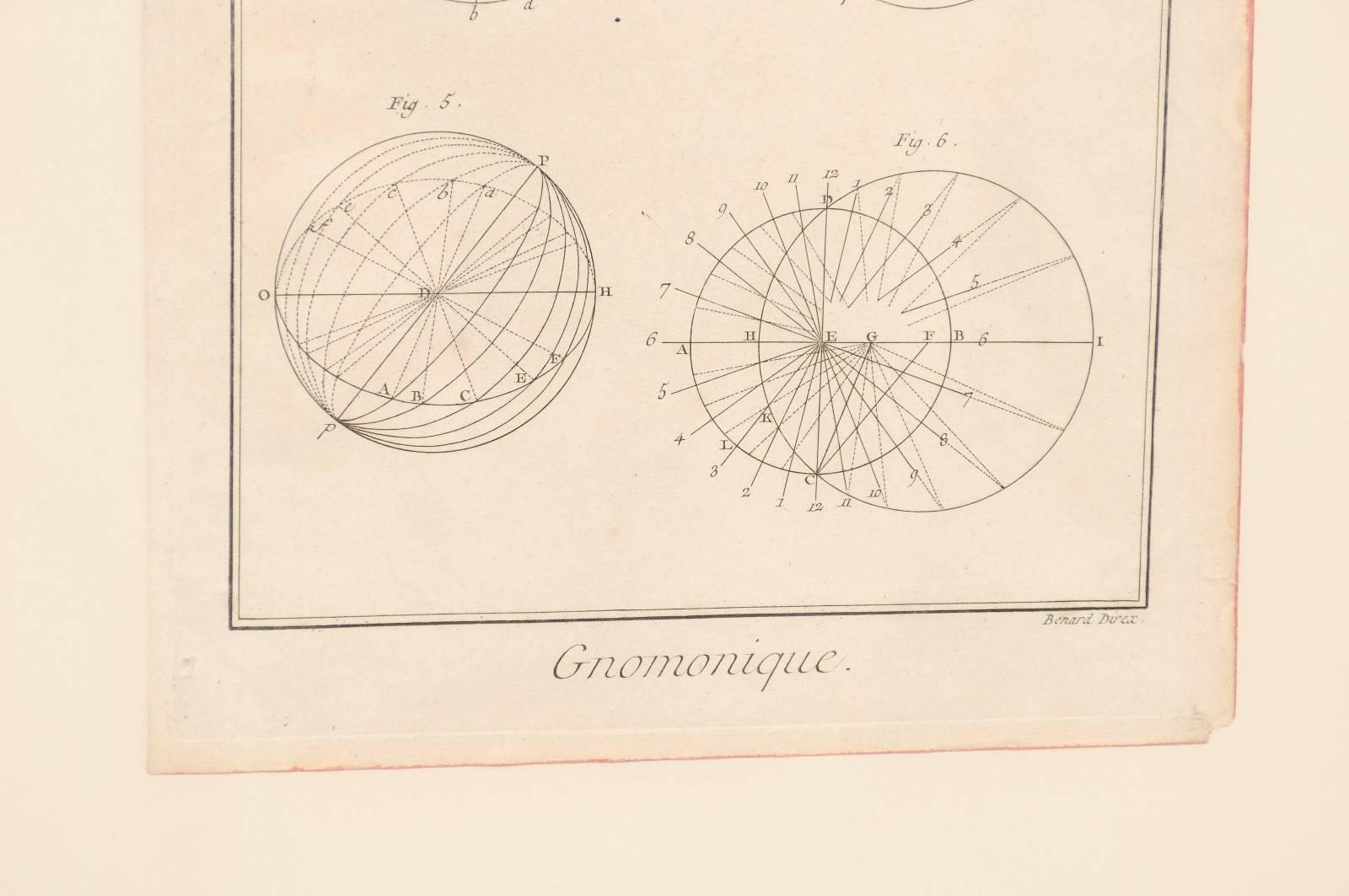Pair of 18th Century French Framed Bernard Direx Astronomy / Geometric Rendering 1