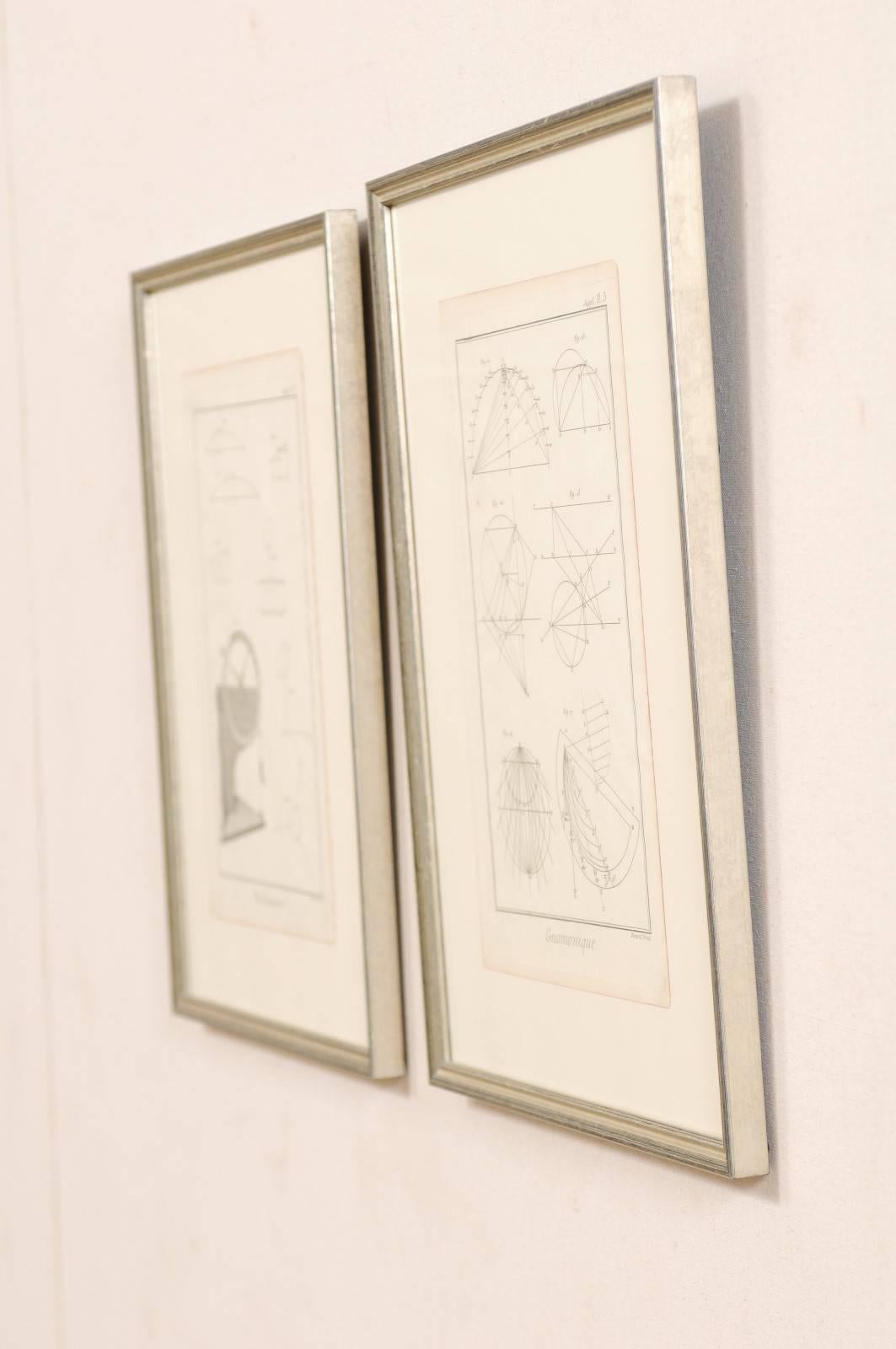 Pair of Mechanical and Geometrical French, 18th Century Framed Renderings 3