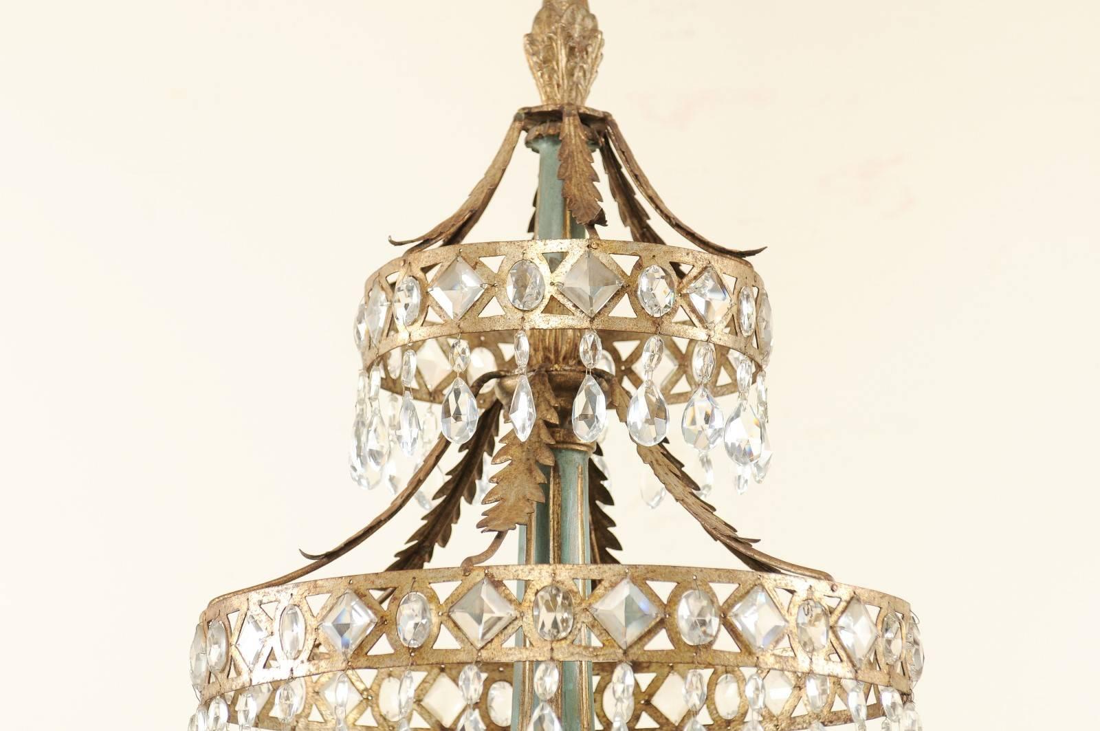 crystal and wood chandelier