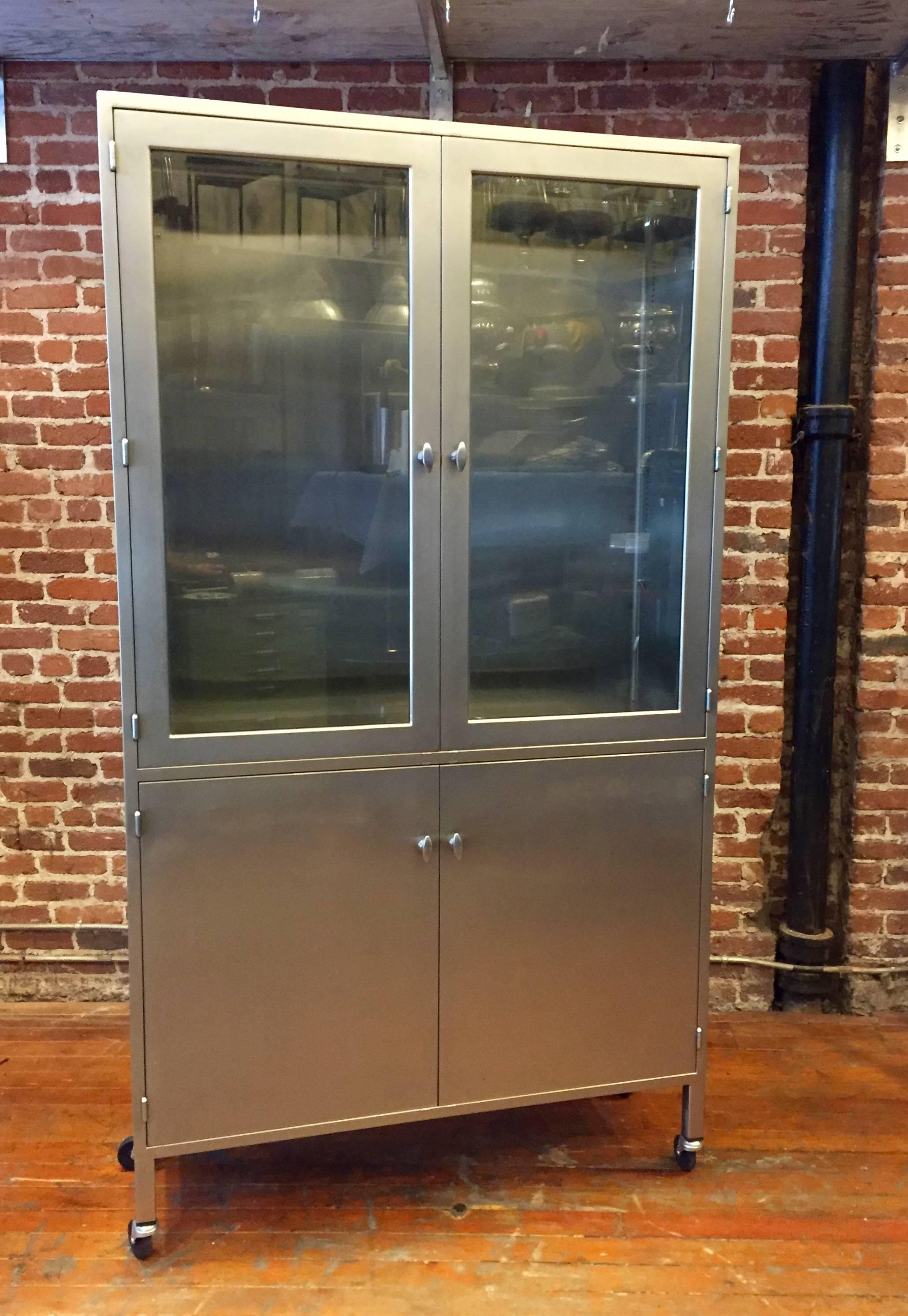 Industrial Tall Steel Display Cabinet For Sale