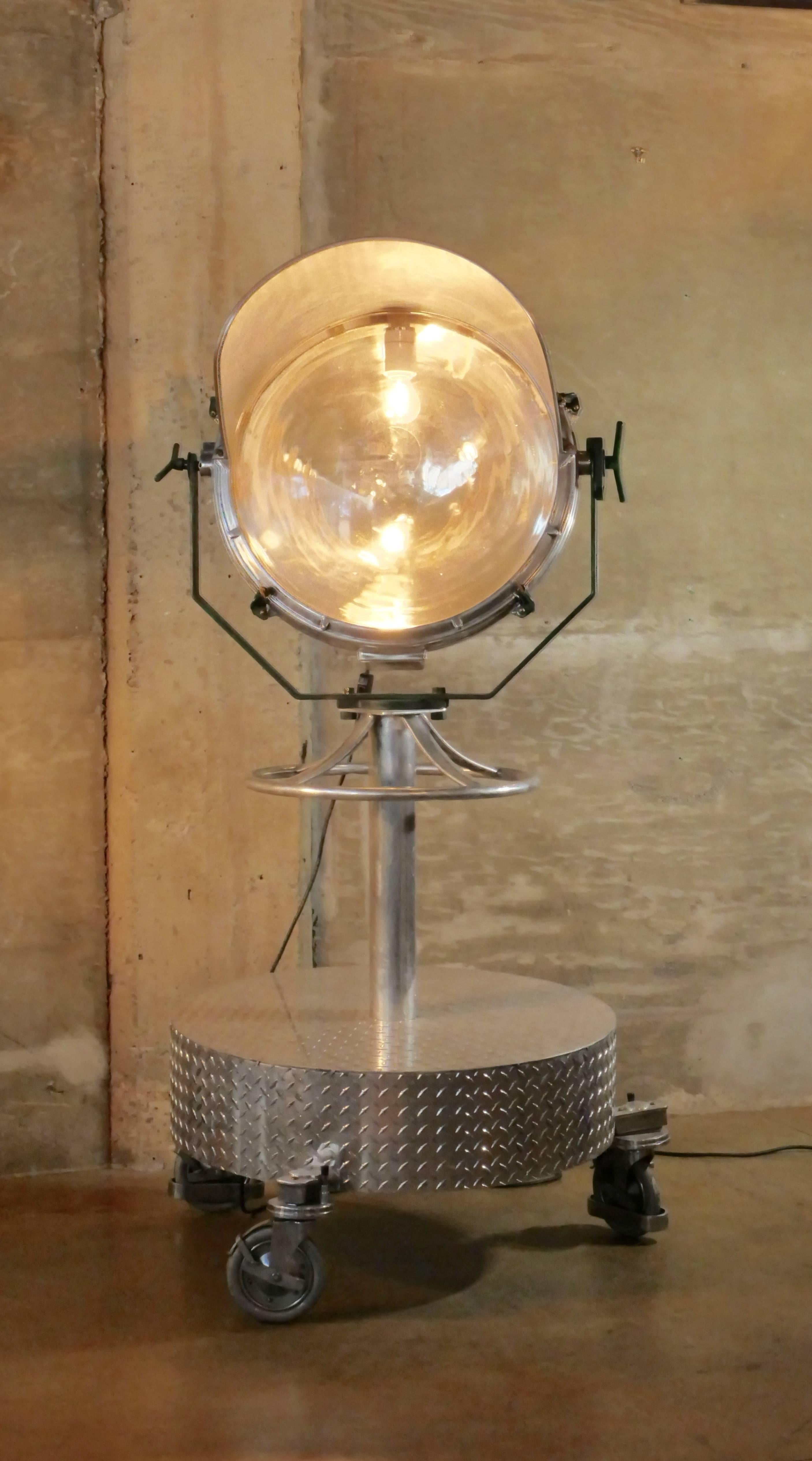 Mid-20th Century Mighty Industrial Search Light For Sale