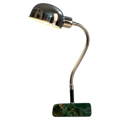 Italian adjustable table lamp with green stone base, 1950s–60s