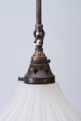 English Milk Glass Shade Hanging Light, Late 19th Century