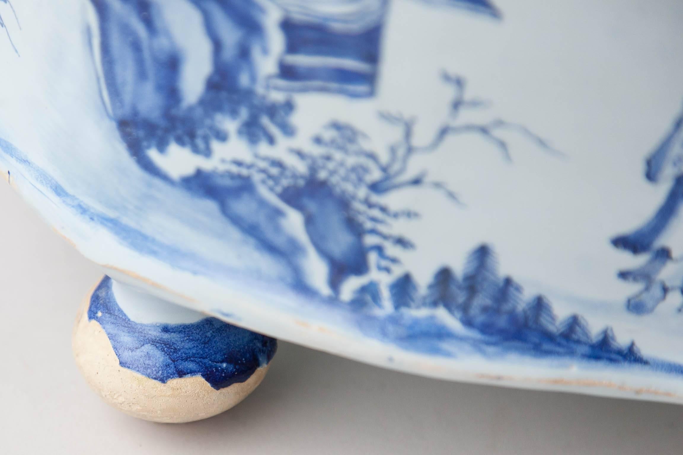 A Rare Nevers Faience Two Handled Chinoiserie Jardiniere 4