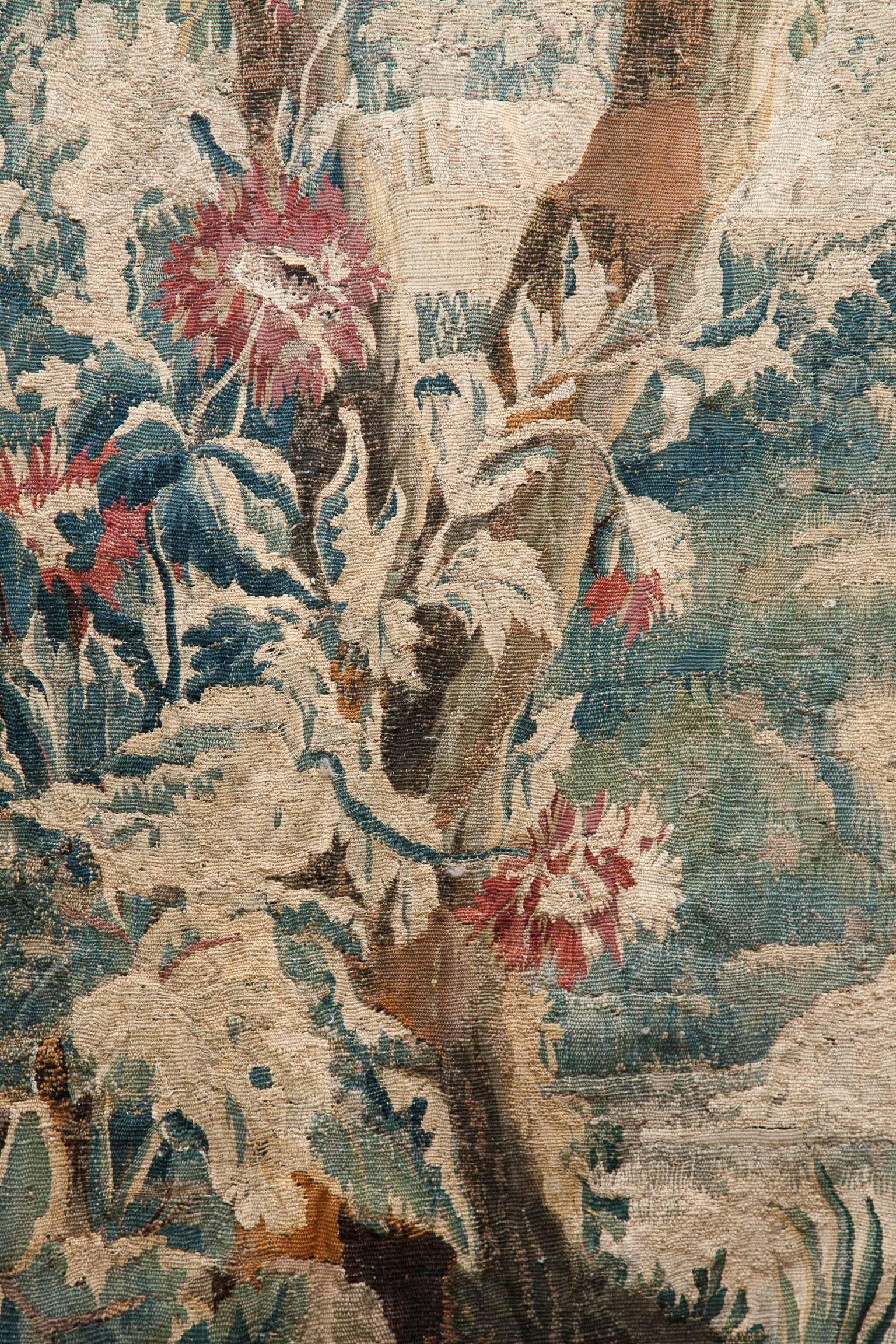 Linen 18th Century Aubusson Verdure Tapestry
