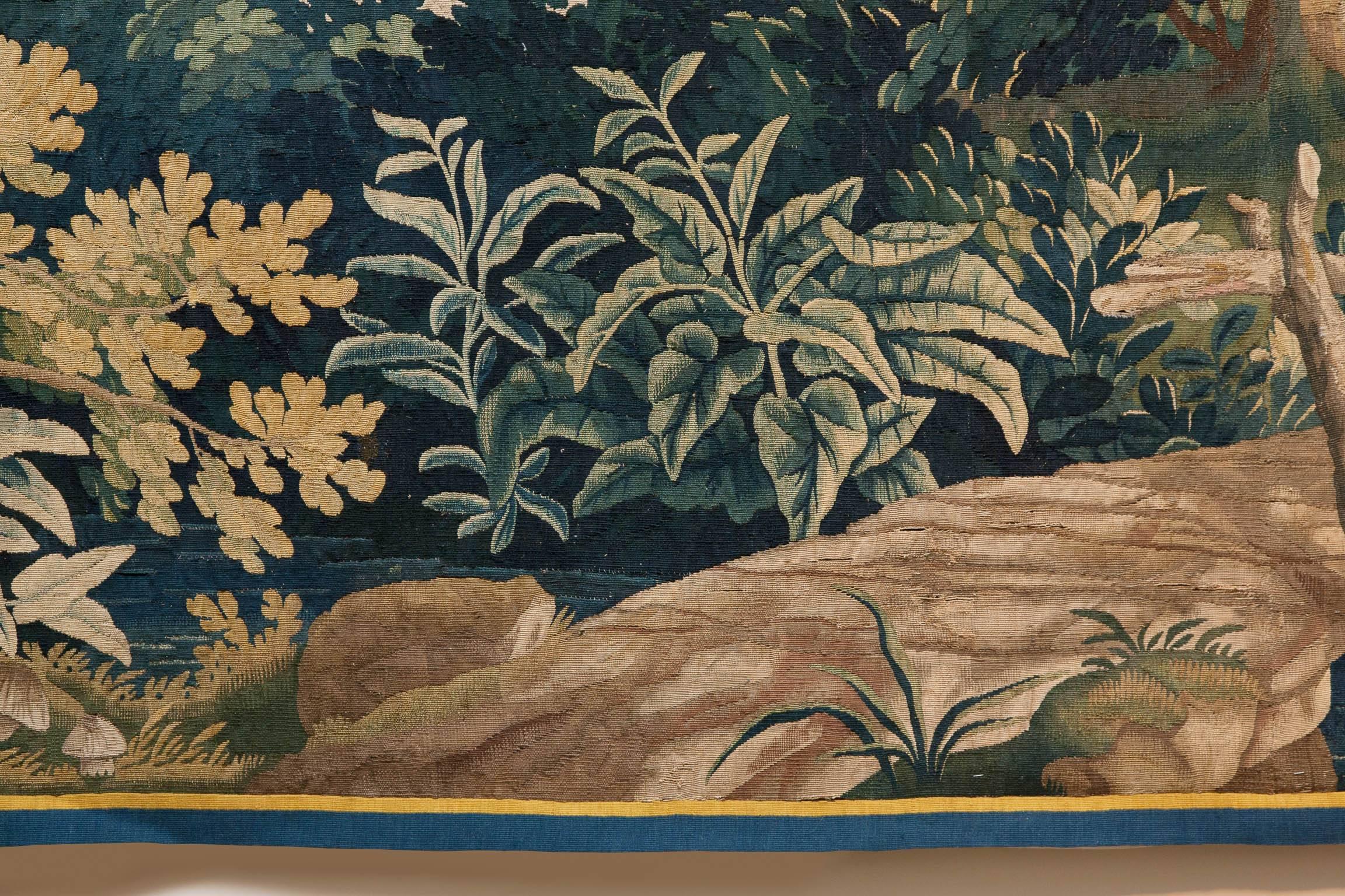 Louis XV 18th Century Aubusson Verdure Tapestry