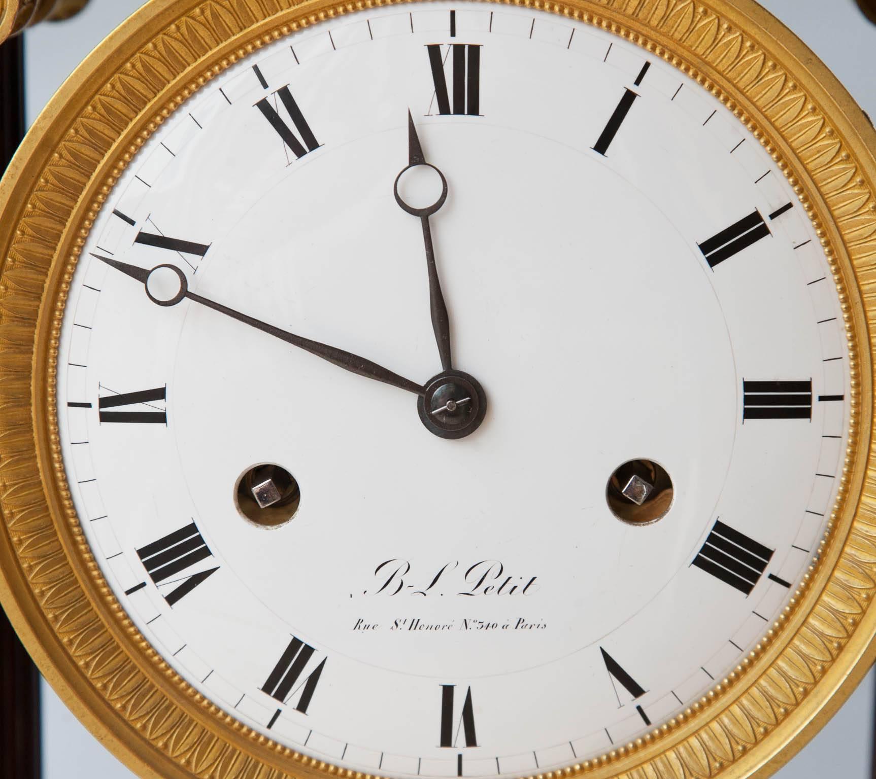 Important Early 19th Century French Empire Portico Clock In Excellent Condition For Sale In London, GB
