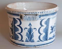 18th Century Blue and White Faience 'Pot a Oranger' Nevers, France