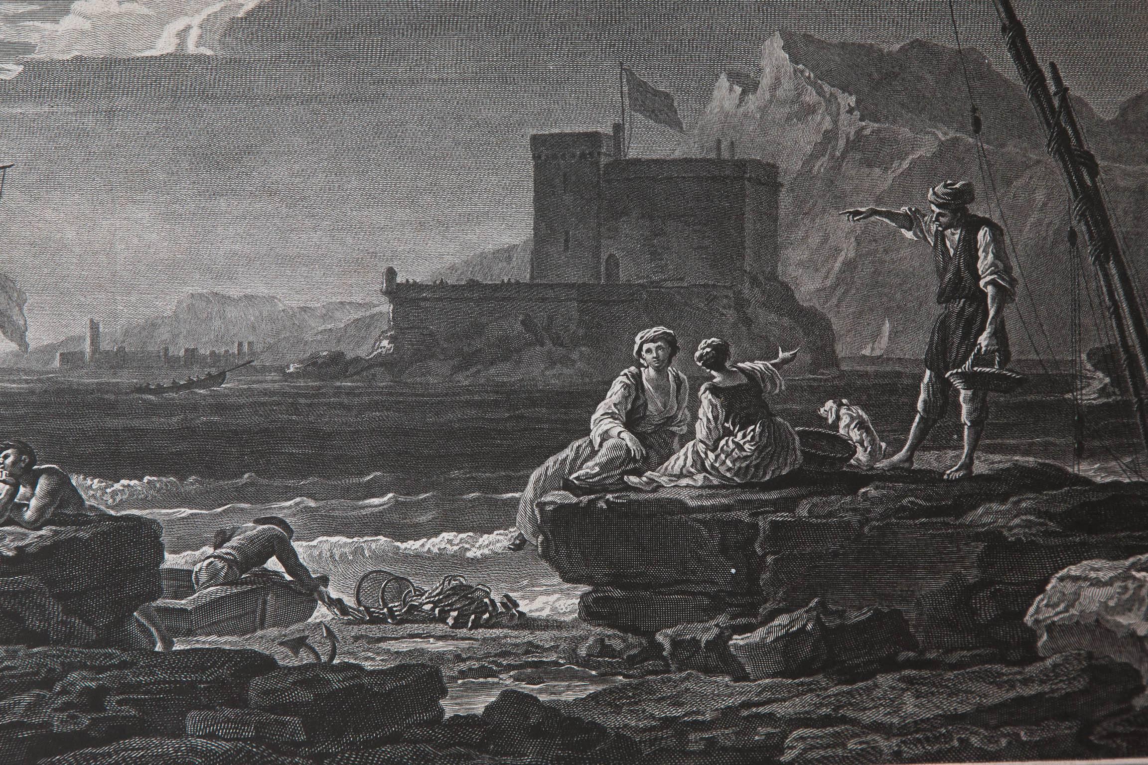Pair of 18th Century Engravings from the Series 'the Tempest' by Joseph Vernet In Good Condition In London, GB