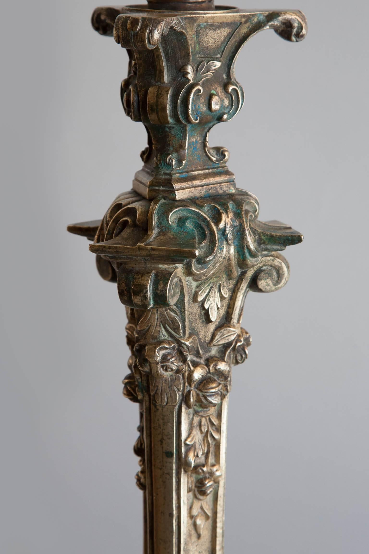 19th Century Victorian Brass Table Lamp