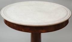 Early 19th Century French Gueridon with White Marble Top and Unusual Ball Feet