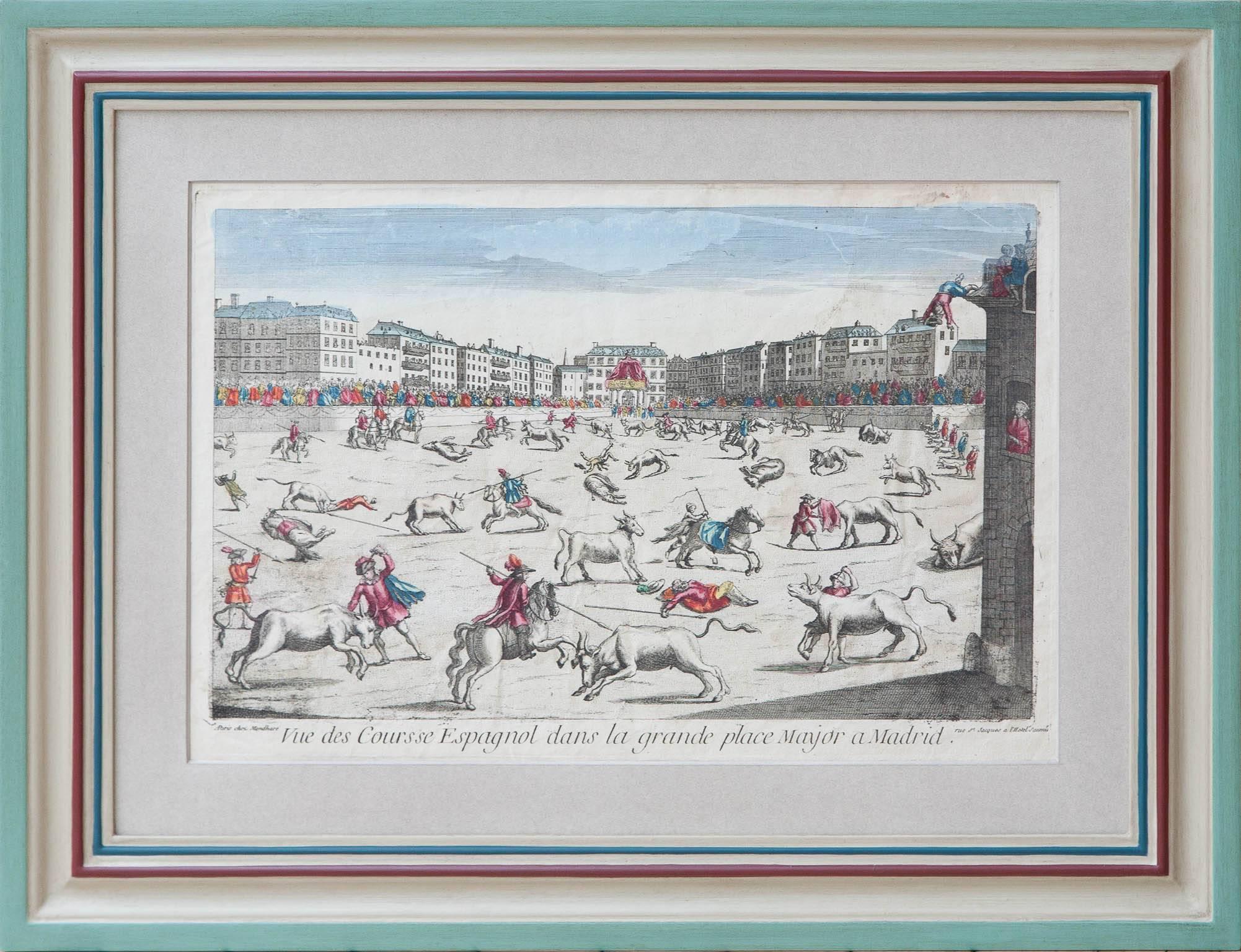 18th Century and Earlier Set of 12 Hand Framed 18th Century Colored Prints, Various Views of Europe For Sale