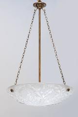 Small French Art Deco Moulded Glass Dish Light, circa 1930