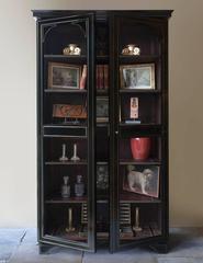 Napoleon III 19th Century Black Lacquered Bookcase
