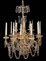 Late 19th Century French Gilt Bronze and Crystal Chandelier