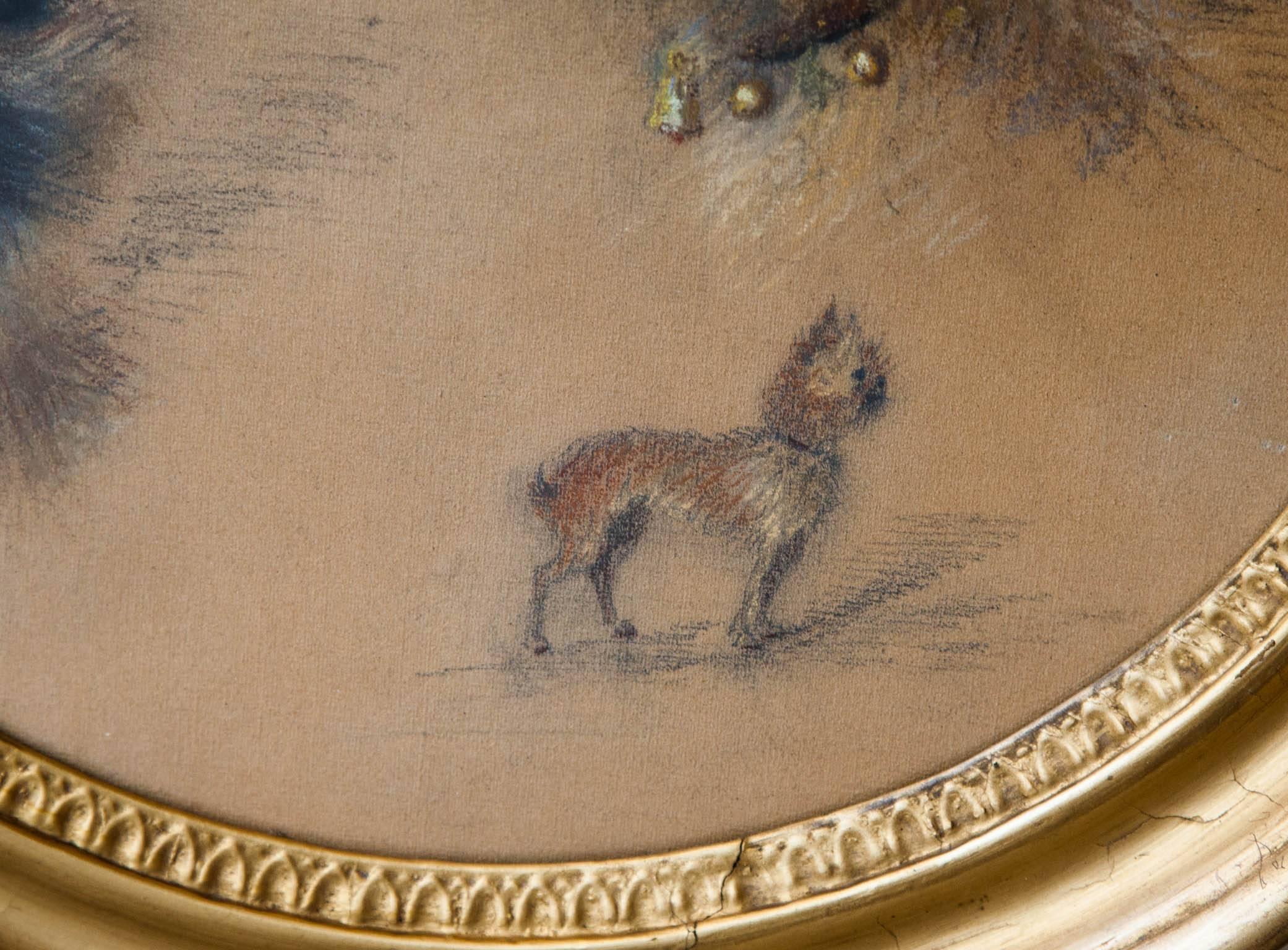 Late 19th Century French Pastel Drawing of a Yorkshire Terrier In Good Condition For Sale In London, GB