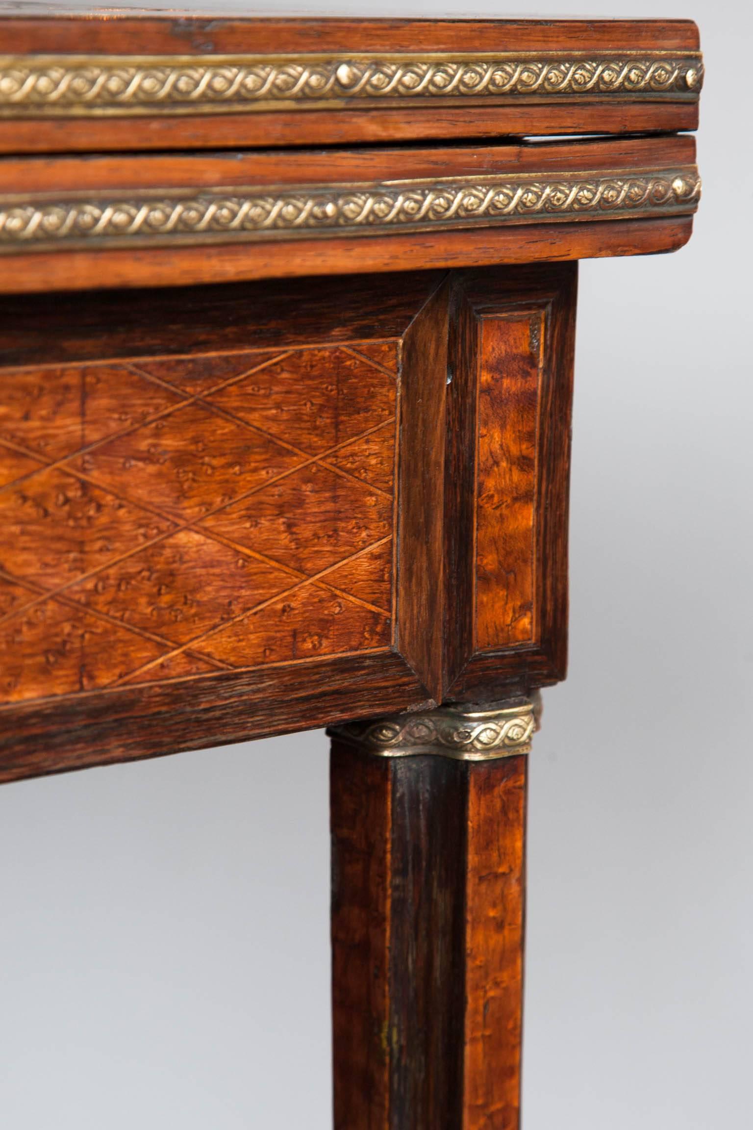 19th Century Continental Burr Maple and Mahogany Marquetry Card Table 4