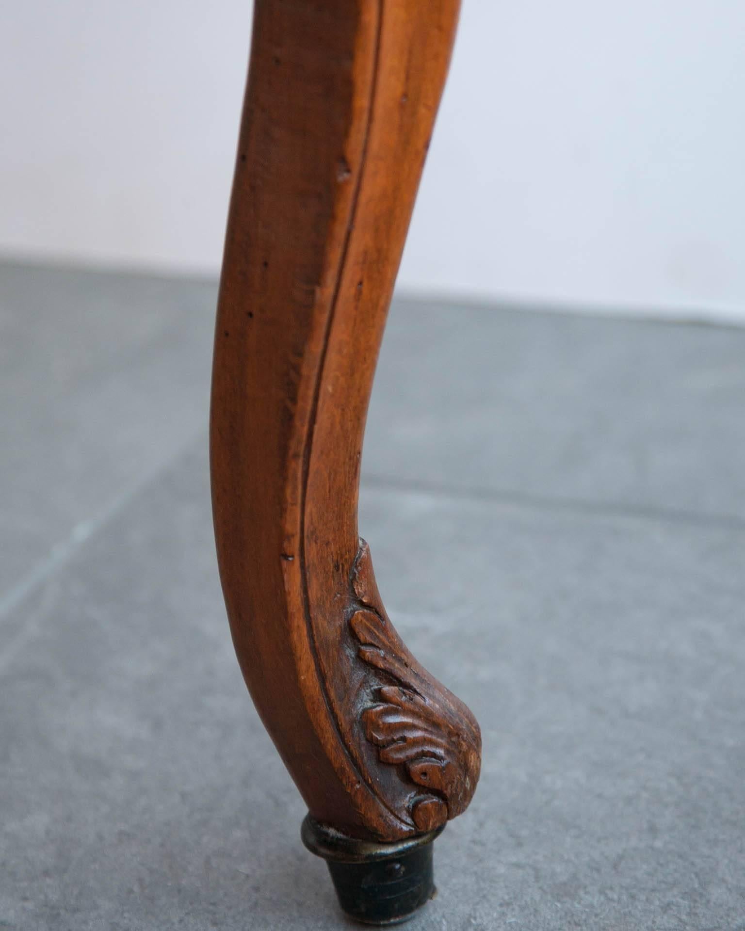 Carved Louis XV Walnut Fauteuil or Open Armchair, Mid-18th Century For Sale 3
