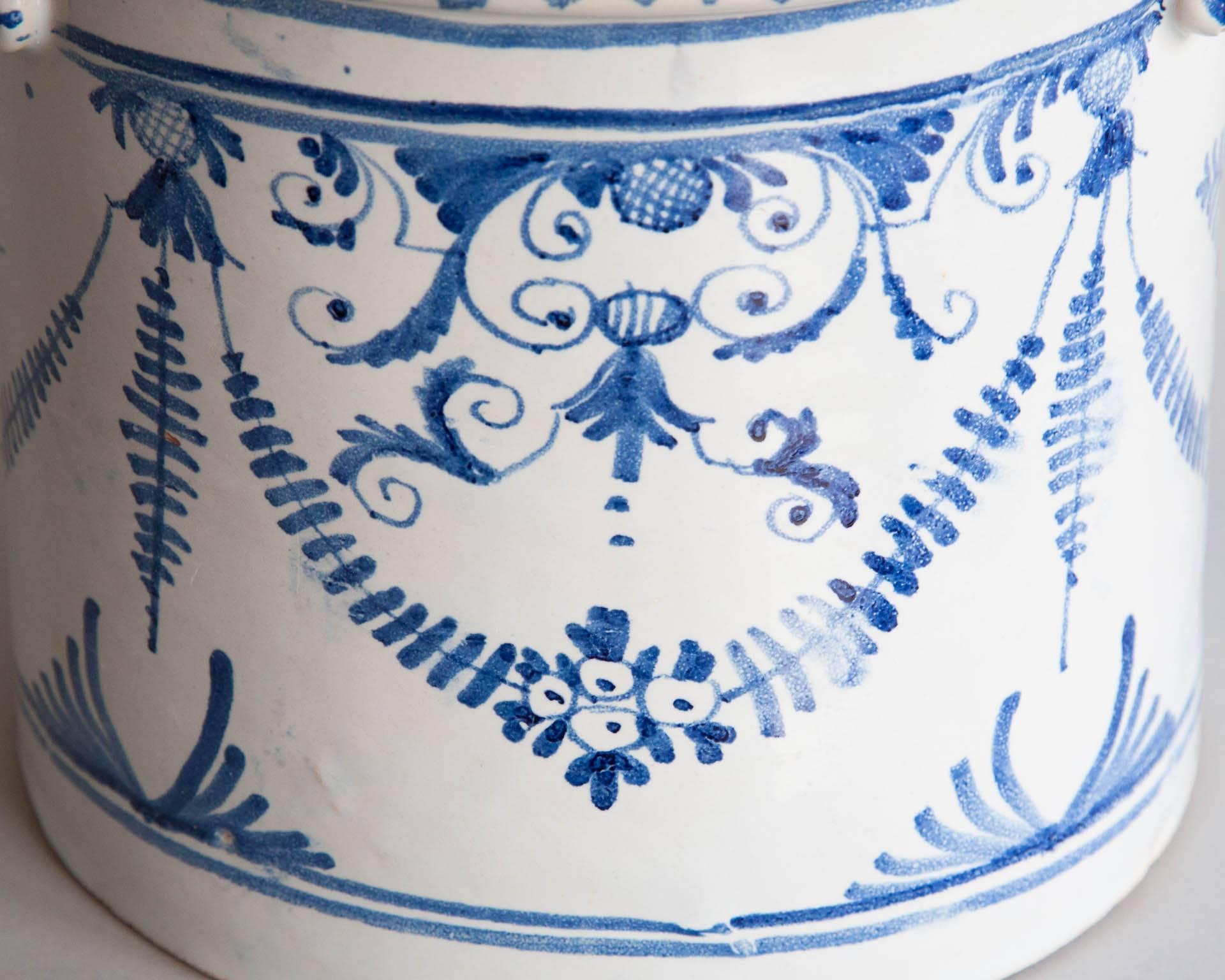 Early 18th Century French 18th Century Blue and White 'Rafraichissoir' or Wine Cooler