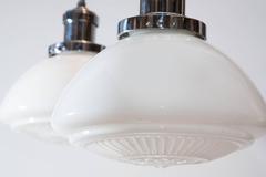 Pair of Victorian Milk Glass School Lights