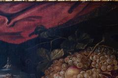 17th Century Oil on Canvas, Still Life with Grapes, Pomegranates and Peaches