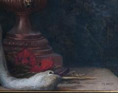 19th Century Still Live Oil on Canvas, with a Swan and a Wild Boar