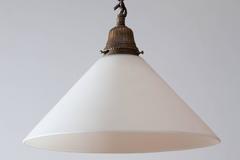 Late 19th-Early 20th Century Milk Glass Cone Shaped Hanging Light
