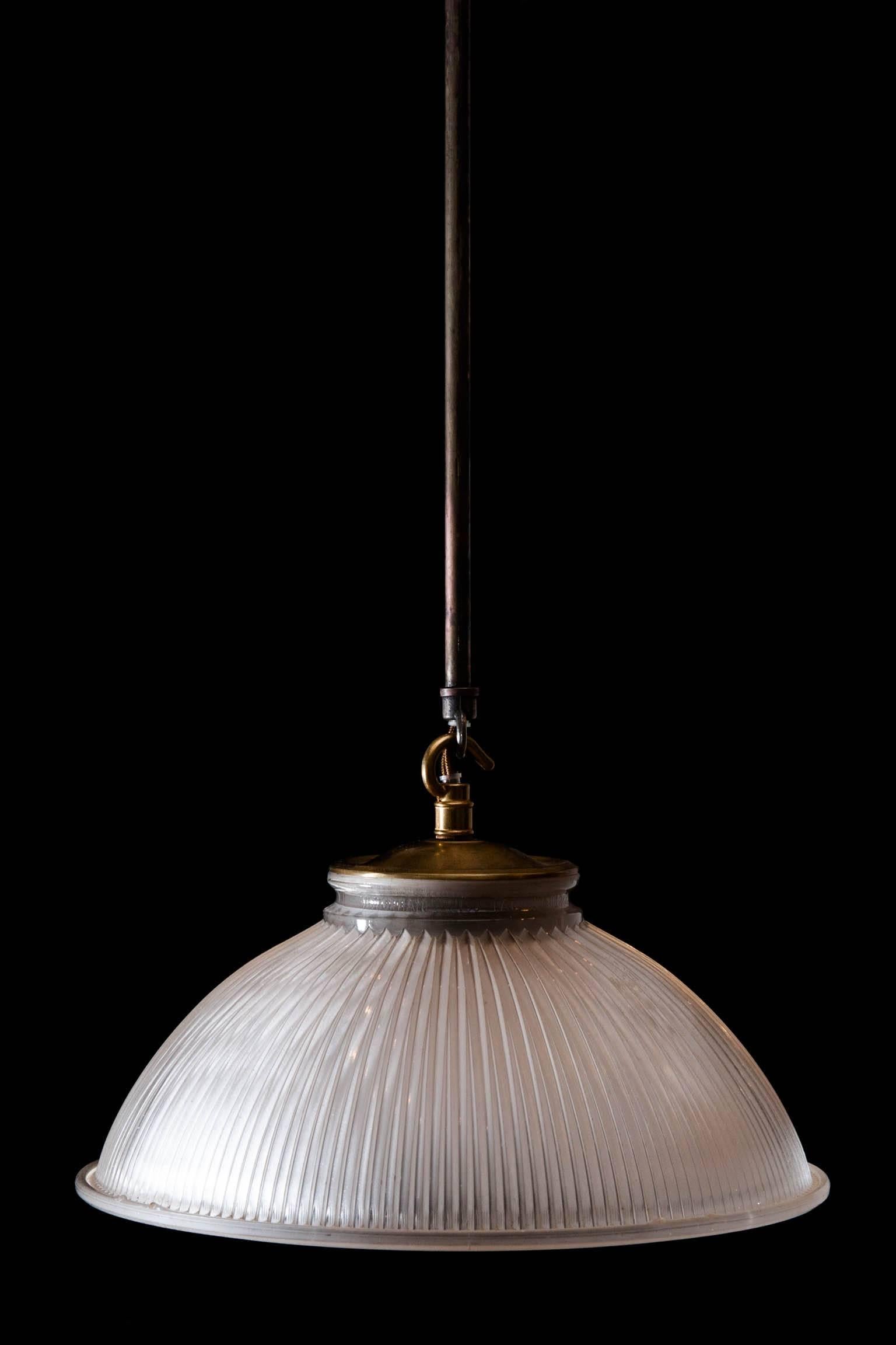 Early 20th Century English Holophane Dish Light For Sale 1