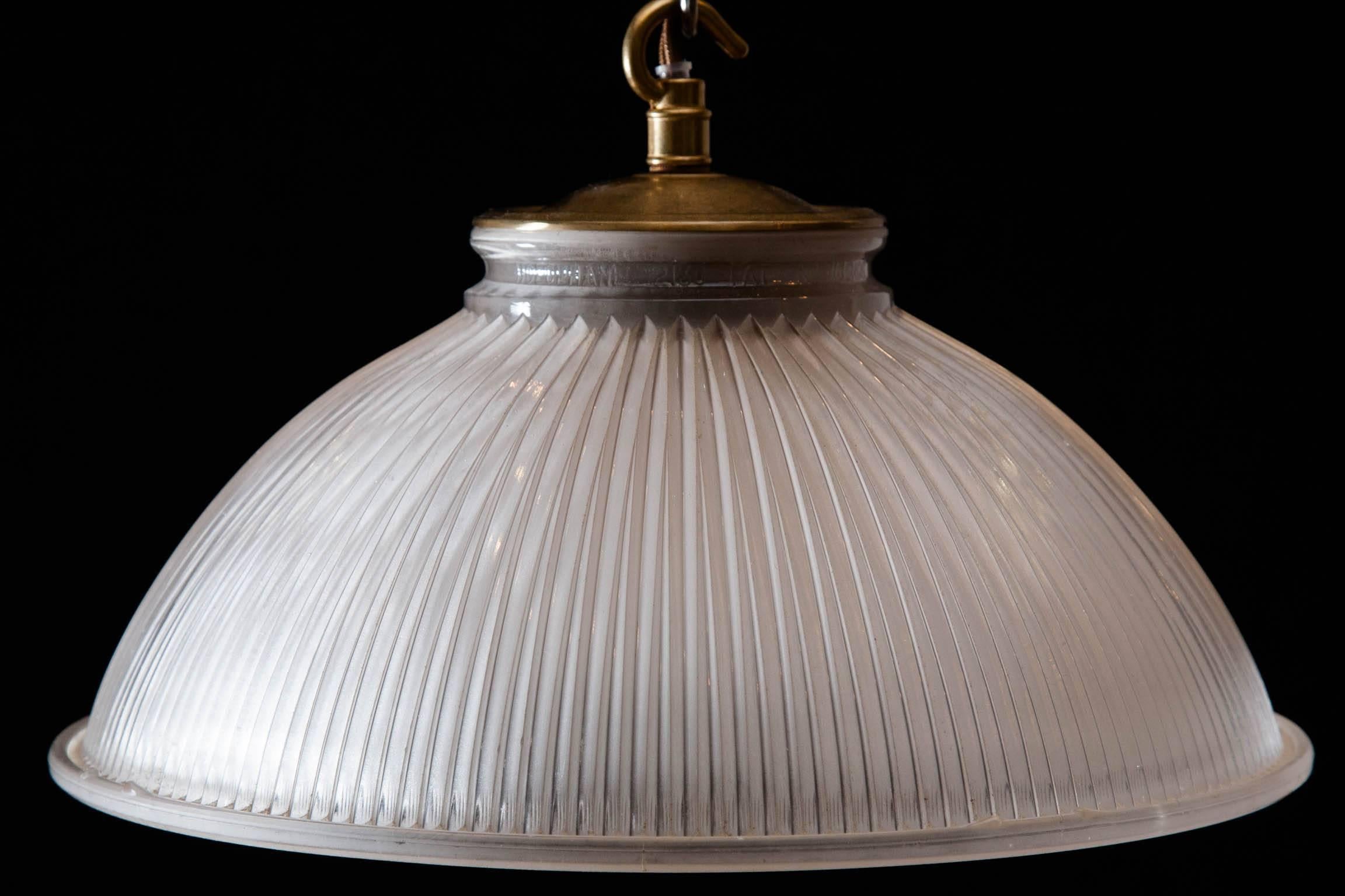 Early 20th Century English Holophane Dish Light For Sale 2
