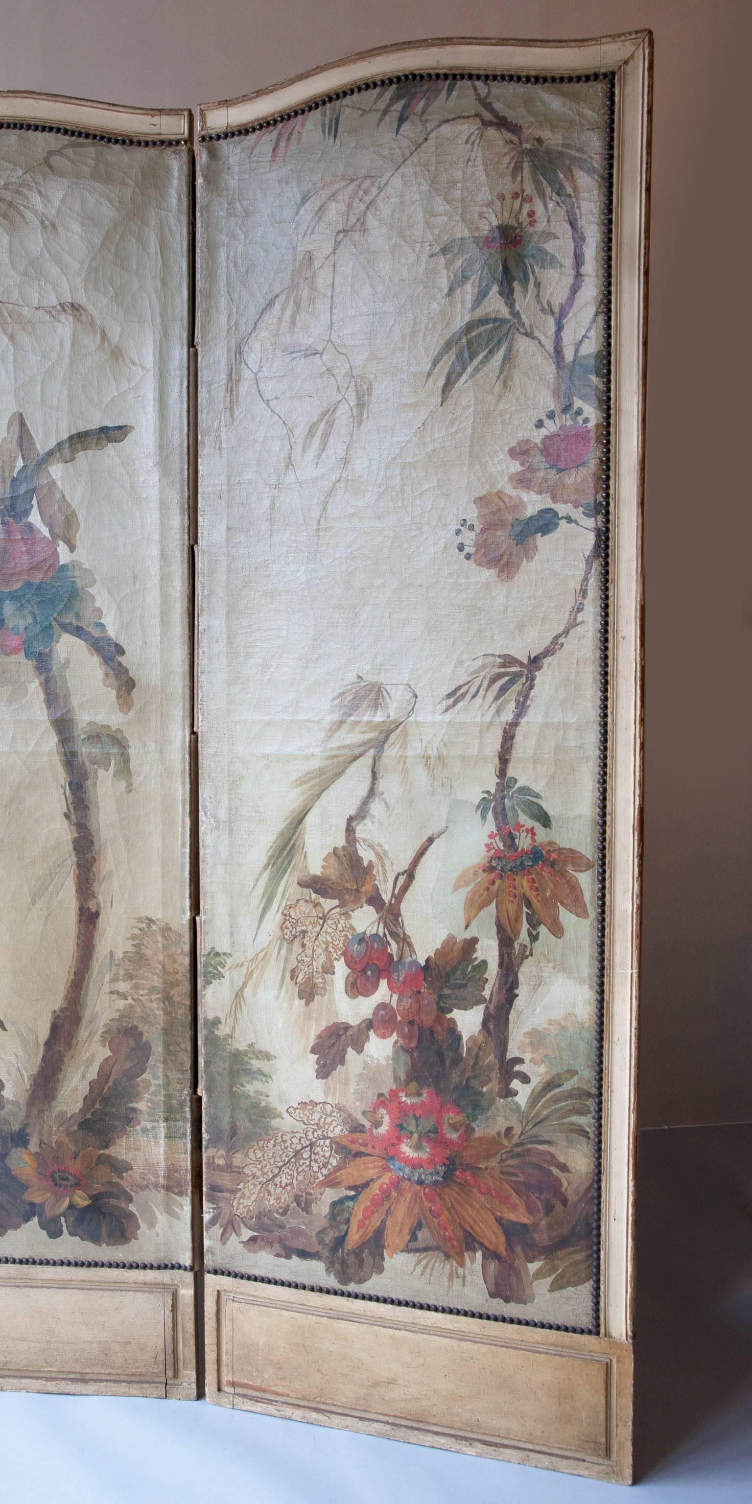 19th Century Louis XV Style Five-Fold Painted Screen 2