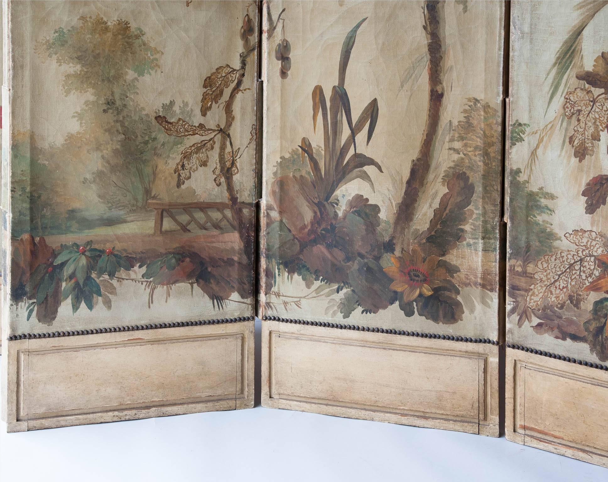 19th Century Louis XV Style Five-Fold Painted Screen 4