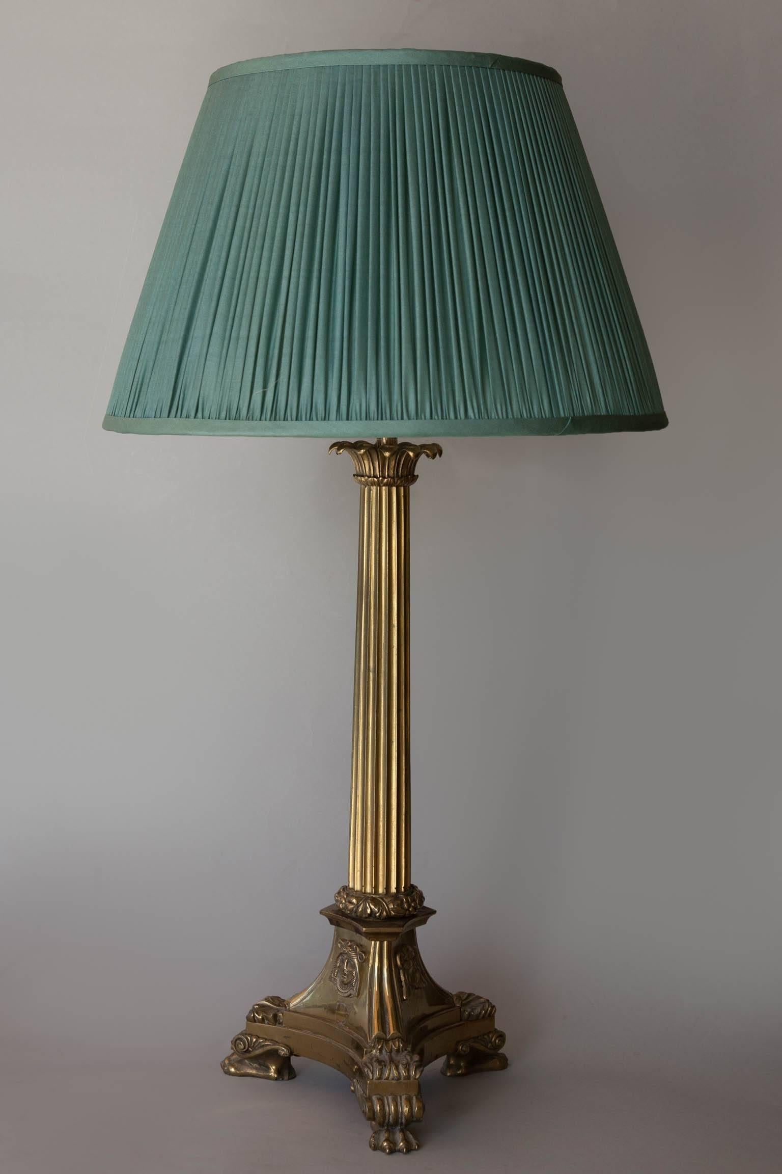 Victorian Pair of Late 19th Century Brass Table Lamps