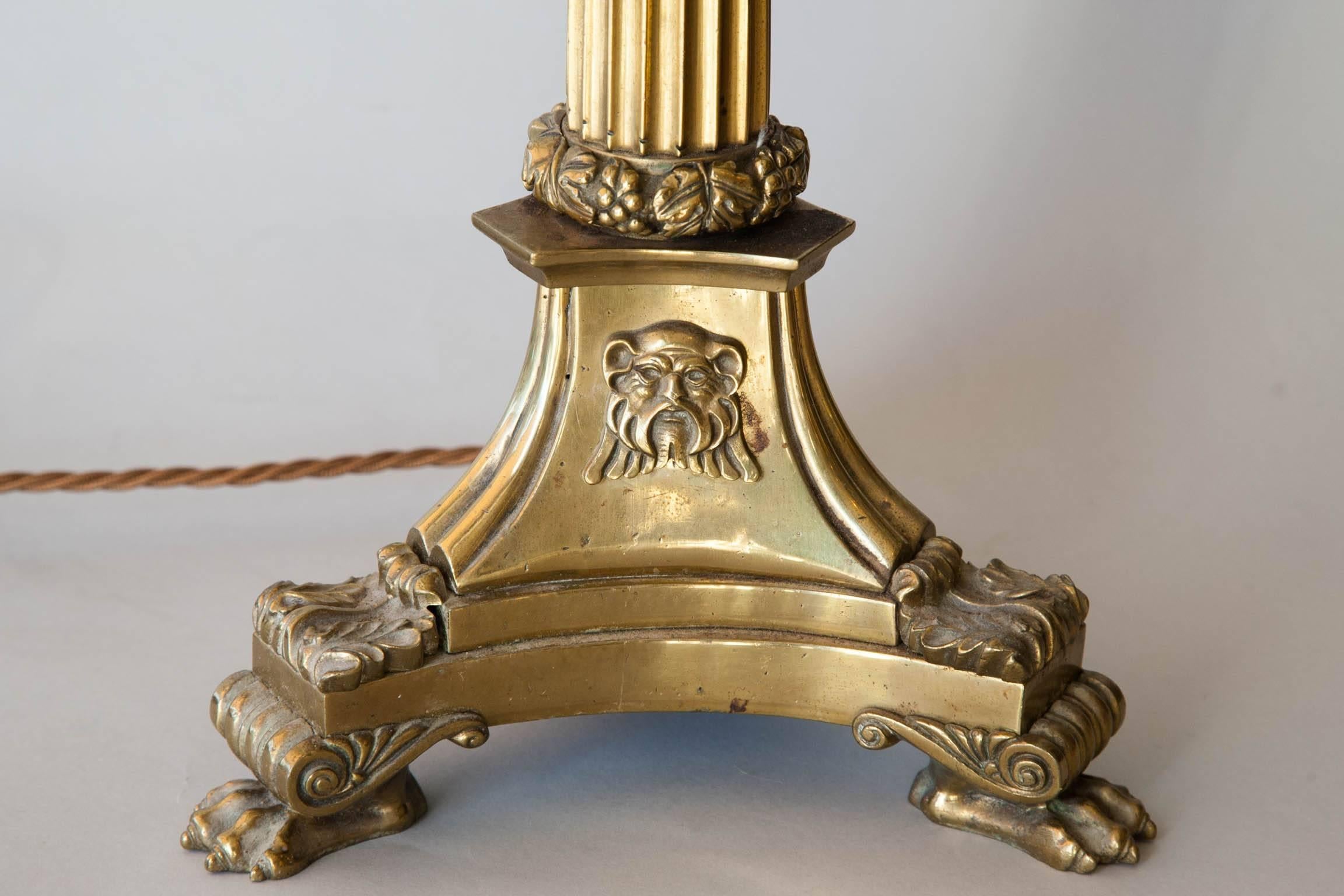 Pair of Late 19th Century Brass Table Lamps 3